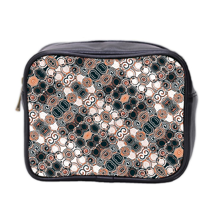 Modern Arabesque Pattern Print Mini Travel Toiletry Bag (Two Sides)