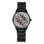 Modern Arabesque Pattern Print Sport Metal Watch (Black) Front