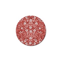 Flowers Pattern Collage In Coral An White Colors Golf Ball Marker 10 Pack by dflcprints