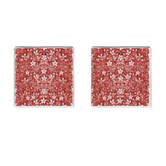 Flowers Pattern Collage In Coral An White Colors Cufflinks (square) by dflcprints