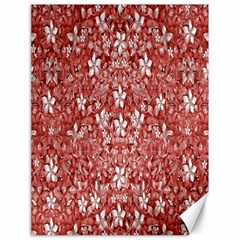 Flowers Pattern Collage In Coral An White Colors Canvas 18  X 24  (unframed) by dflcprints