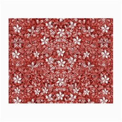 Flowers Pattern Collage In Coral An White Colors Glasses Cloth (small, Two Sided) by dflcprints