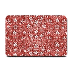 Flowers Pattern Collage In Coral An White Colors Small Door Mat by dflcprints