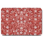 Flowers Pattern Collage in Coral an White Colors Large Door Mat 30 x20  Door Mat