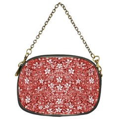 Flowers Pattern Collage In Coral An White Colors Chain Purse (one Side) by dflcprints