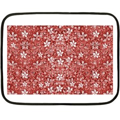 Flowers Pattern Collage In Coral An White Colors Mini Fleece Blanket (two Sided) by dflcprints