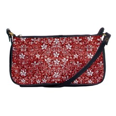 Flowers Pattern Collage In Coral An White Colors Evening Bag