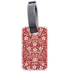 Flowers Pattern Collage In Coral An White Colors Luggage Tag (two Sides) by dflcprints