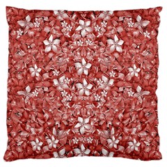 Flowers Pattern Collage In Coral An White Colors Large Cushion Case (single Sided)  by dflcprints