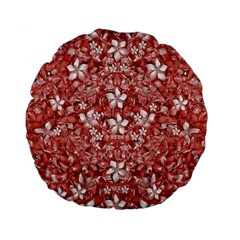 Flowers Pattern Collage In Coral An White Colors 15  Premium Round Cushion 