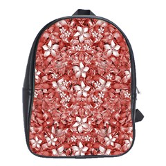 Flowers Pattern Collage In Coral An White Colors School Bag (xl) by dflcprints