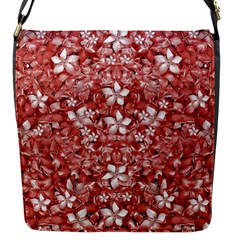 Flowers Pattern Collage In Coral An White Colors Flap Closure Messenger Bag (small) by dflcprints