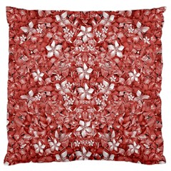 Flowers Pattern Collage In Coral An White Colors Large Flano Cushion Case (one Side) by dflcprints