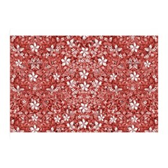 Flowers Pattern Collage In Coral An White Colors Double Sided Flano Blanket (mini)