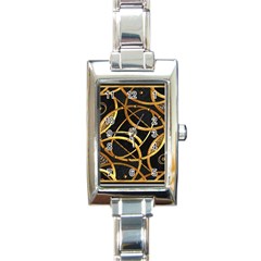 Futuristic Ornament Decorative Print Rectangular Italian Charm Watch by dflcprints