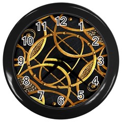 Futuristic Ornament Decorative Print Wall Clock (black)