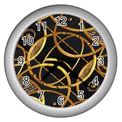 Futuristic Ornament Decorative Print Wall Clock (silver) by dflcprints