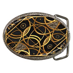 Futuristic Ornament Decorative Print Belt Buckle (oval) by dflcprints