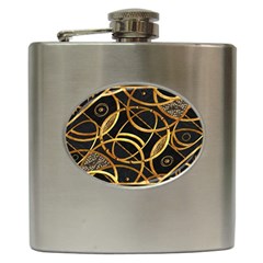 Futuristic Ornament Decorative Print Hip Flask