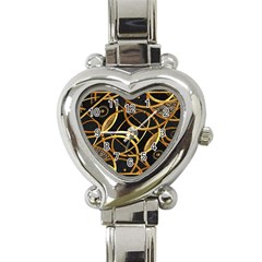 Futuristic Ornament Decorative Print Heart Italian Charm Watch 