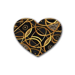 Futuristic Ornament Decorative Print Drink Coasters (heart) by dflcprints