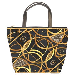 Futuristic Ornament Decorative Print Bucket Handbag by dflcprints