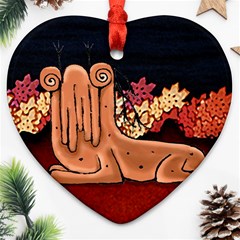 Cute Creature Fantasy Illustration Heart Ornament by dflcprints