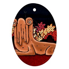 Cute Creature Fantasy Illustration Oval Ornament (two Sides) by dflcprints