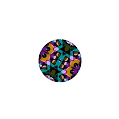 Digital Futuristic Geometric Pattern 1  Mini Button Magnet by dflcprints