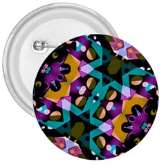 Digital Futuristic Geometric Pattern 3  Button by dflcprints