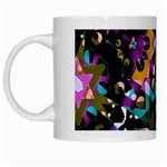 Digital Futuristic Geometric Pattern White Coffee Mug Left