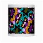 Digital Futuristic Geometric Pattern White Coffee Mug Center