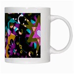 Digital Futuristic Geometric Pattern White Coffee Mug Right