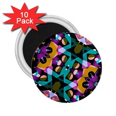 Digital Futuristic Geometric Pattern 2 25  Button Magnet (10 Pack) by dflcprints