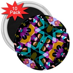 Digital Futuristic Geometric Pattern 3  Button Magnet (10 Pack) by dflcprints