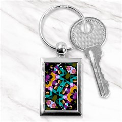 Digital Futuristic Geometric Pattern Key Chain (rectangle) by dflcprints