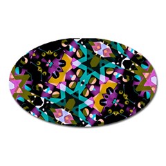 Digital Futuristic Geometric Pattern Magnet (oval)