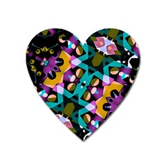 Digital Futuristic Geometric Pattern Magnet (heart) by dflcprints