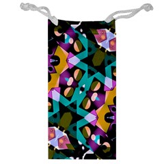 Digital Futuristic Geometric Pattern Jewelry Bag by dflcprints