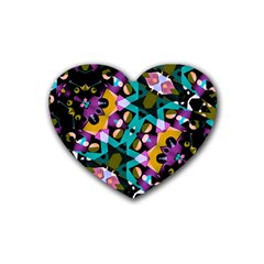 Digital Futuristic Geometric Pattern Drink Coasters (heart)