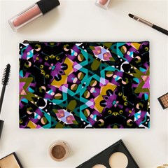 Digital Futuristic Geometric Pattern Cosmetic Bag (large) by dflcprints