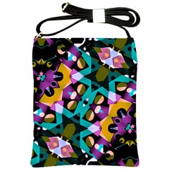 Digital Futuristic Geometric Pattern Shoulder Sling Bag by dflcprints