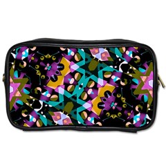 Digital Futuristic Geometric Pattern Travel Toiletry Bag (two Sides) by dflcprints