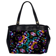 Digital Futuristic Geometric Pattern Oversize Office Handbag (one Side)