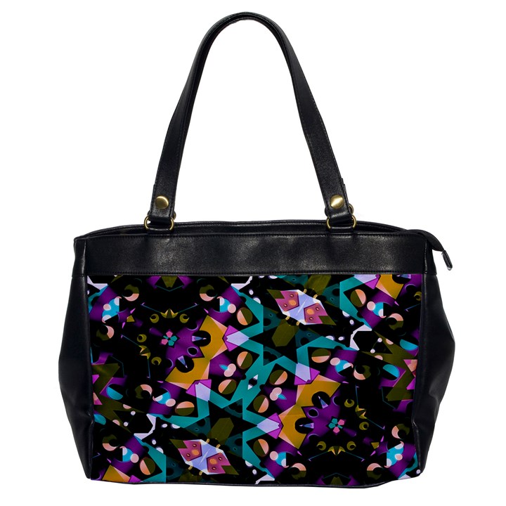 Digital Futuristic Geometric Pattern Oversize Office Handbag (One Side)