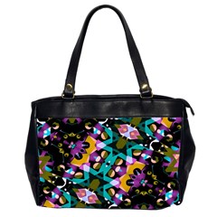 Digital Futuristic Geometric Pattern Oversize Office Handbag (two Sides) by dflcprints