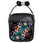 Digital Futuristic Geometric Pattern Girl s Sling Bag Front