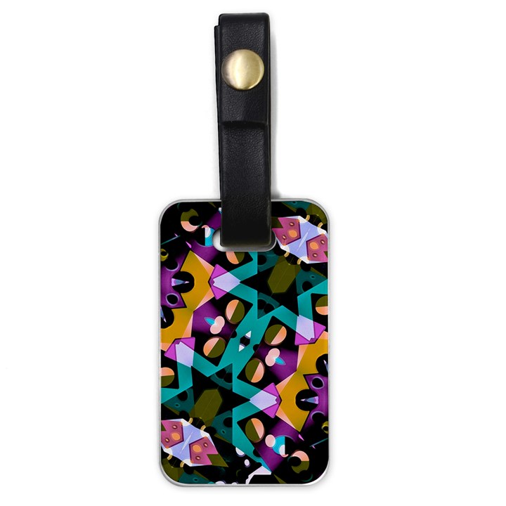 Digital Futuristic Geometric Pattern Luggage Tag (One Side)