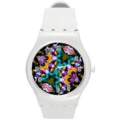 Digital Futuristic Geometric Pattern Plastic Sport Watch (medium)