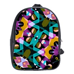 Digital Futuristic Geometric Pattern School Bag (xl)